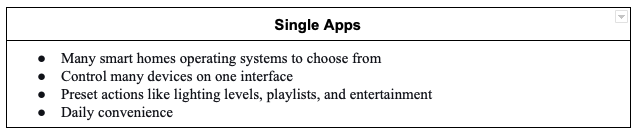 Single App Table