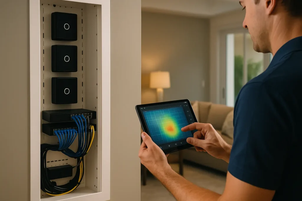 Professional-smart-home-networking-setup-with-mesh-Wi-Fi-and-structured-wiring