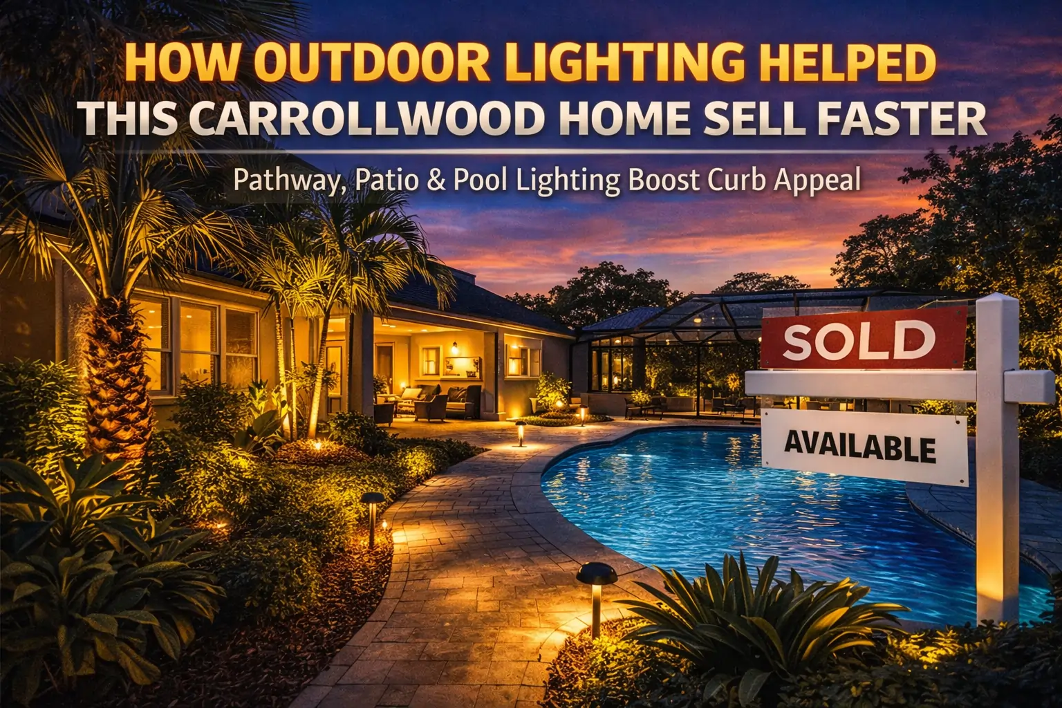 Hive Outdoor lighting highlights Carrollwood home's charm